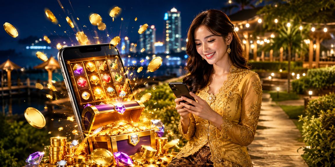 Pemain bermain slot dalam talian memakai kebaya di Sabah